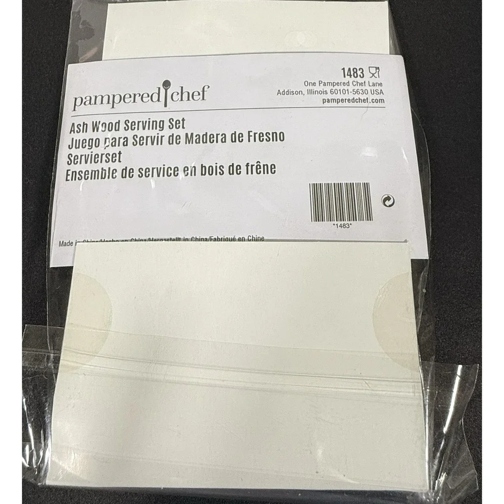 Pampered Chef Ash Wood Serving Board Set Brown Etched Charcuterie 1481 1483